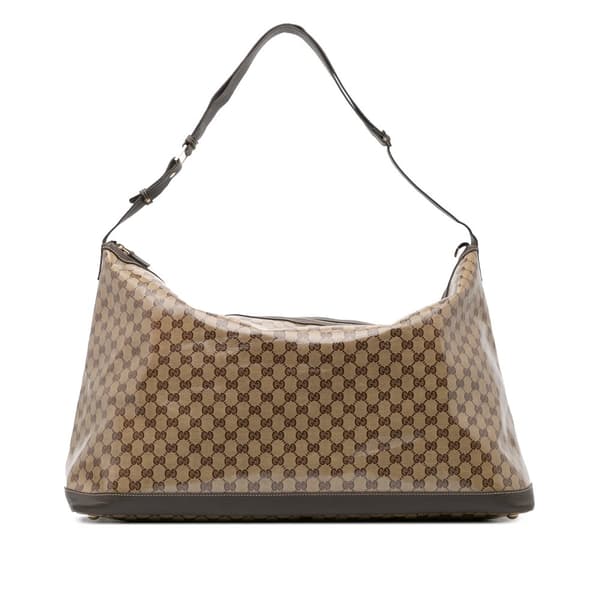 Pre-owned Gucci XL GG Crystal Travel Bag Brown