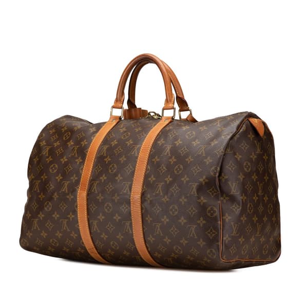 Pre-owned Louis Vuitton Monogram Keepall 50 Brown