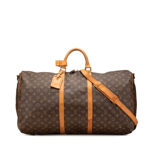 Pre-owned Louis Vuitton Monogram Keepall Bandouliere 60 Brown