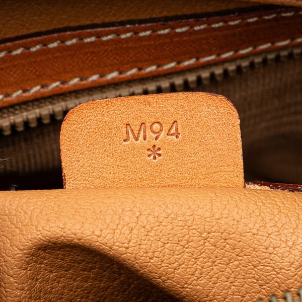 Pre-owned Celine Macadam Coated Canvas Boston Bag Brown