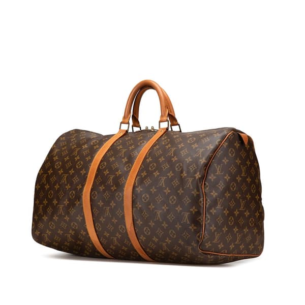 Pre-owned Louis Vuitton Monogram Keepall 55 Brown