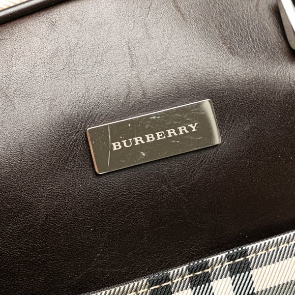 Pre-owned Burberry House Check Canvas Travel Bag Brown