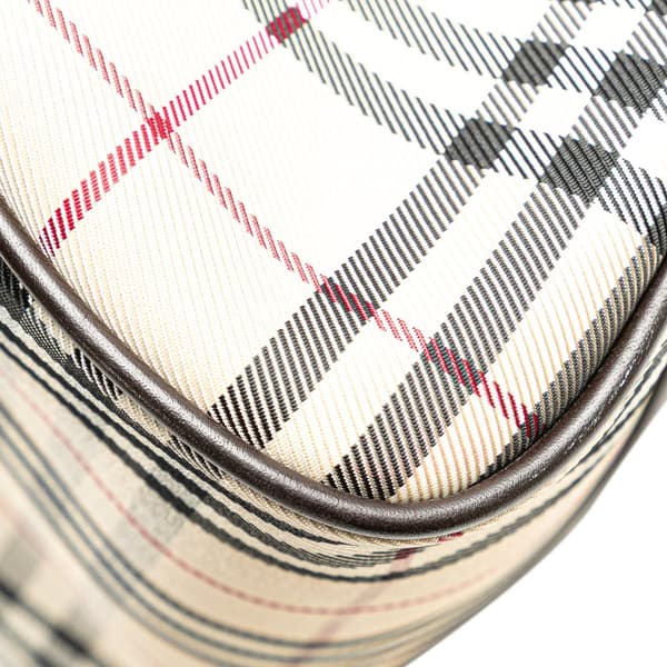 Pre-owned Burberry House Check Canvas Travel Bag Brown