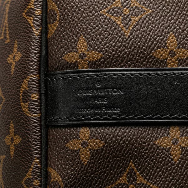 Pre-owned Louis Vuitton Monogram Macassar Keepall Bandouliere 55 Brown