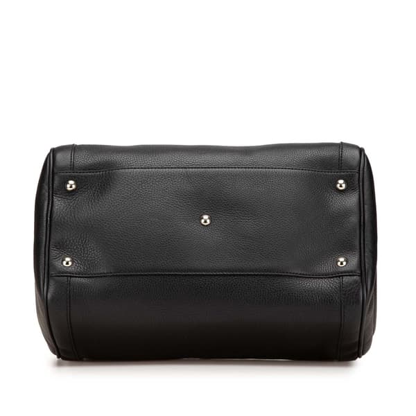 Pre-owned Gucci Medium Pebbled Calfskin Soho Boston Bag Black
