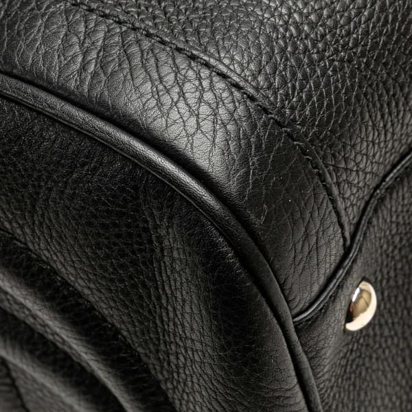 Pre-owned Gucci Medium Pebbled Calfskin Soho Boston Bag Black