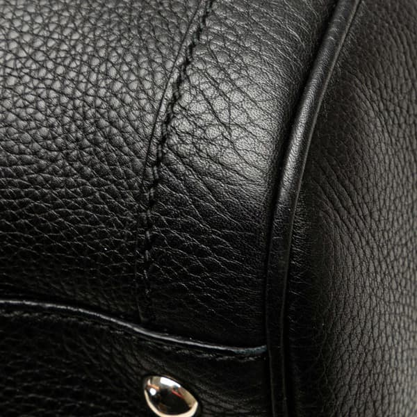 Pre-owned Gucci Medium Pebbled Calfskin Soho Boston Bag Black
