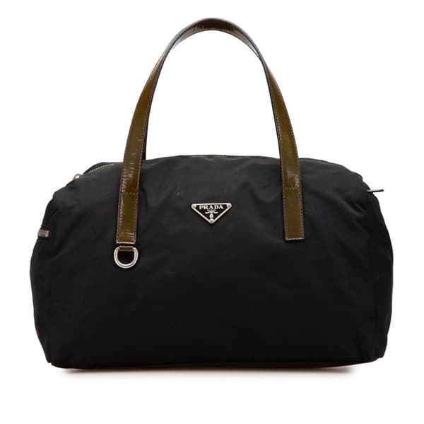 Pre-owned Prada Tessuto Boston Bag Black