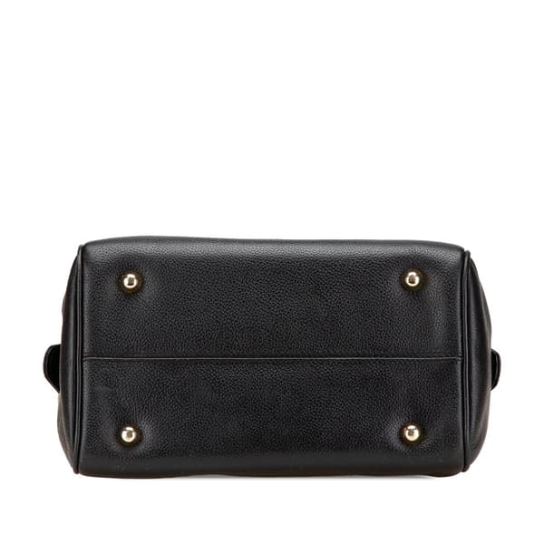 Pre-owned Burberry Leather Boston Bag Black