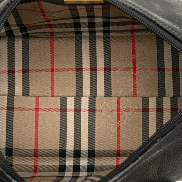 Pre-owned Burberry Leather Boston Bag Black