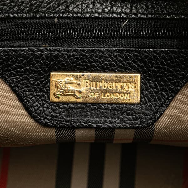 Pre-owned Burberry Leather Boston Bag Black