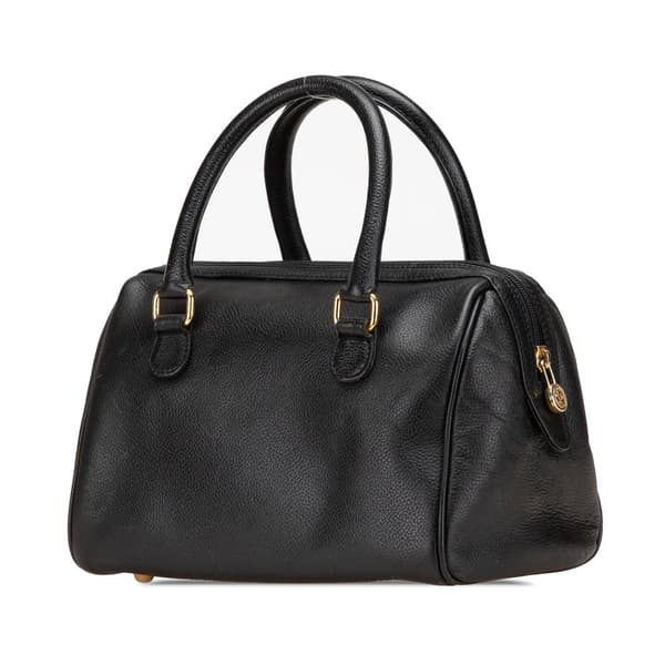 Pre-owned Burberry Leather Boston Bag Black