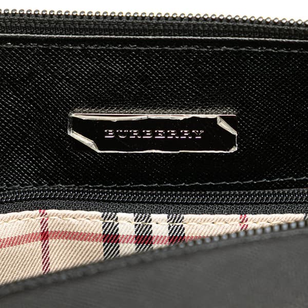 Pre-owned Burberry Leather Boston Bag Black