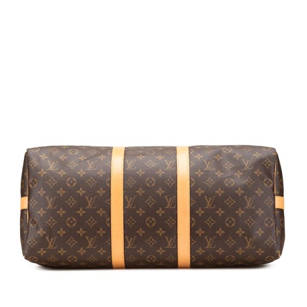 Pre-owned Louis Vuitton Monogram World Tour Keepall Bandouliere 50 Brown