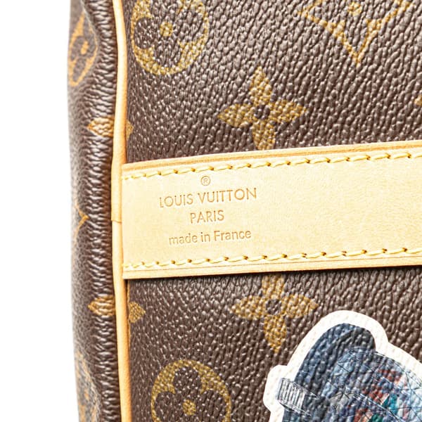 Pre-owned Louis Vuitton Monogram World Tour Keepall Bandouliere 50 Brown