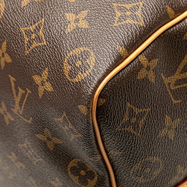 Pre-owned Louis Vuitton Monogram World Tour Keepall Bandouliere 50 Brown