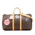 Miniatyrbild 1 av 10: Pre-owned Louis Vuitton Monogram World Tour Keepall Bandouliere 50 Brown