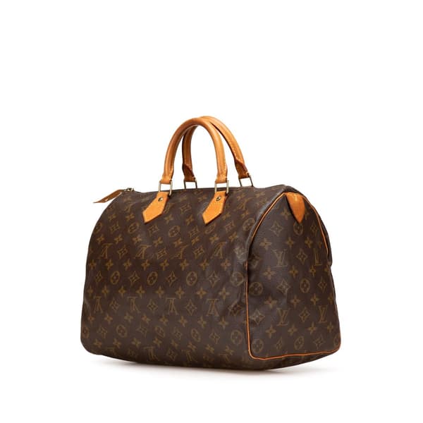 Pre-owned Louis Vuitton Monogram Speedy 35 Brown