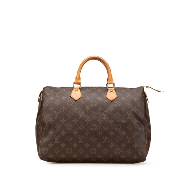 Pre-owned Louis Vuitton Monogram Speedy 35 Brown