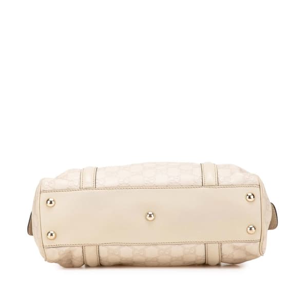 Pre-owned Gucci Guccissima Britt Boston Bag White