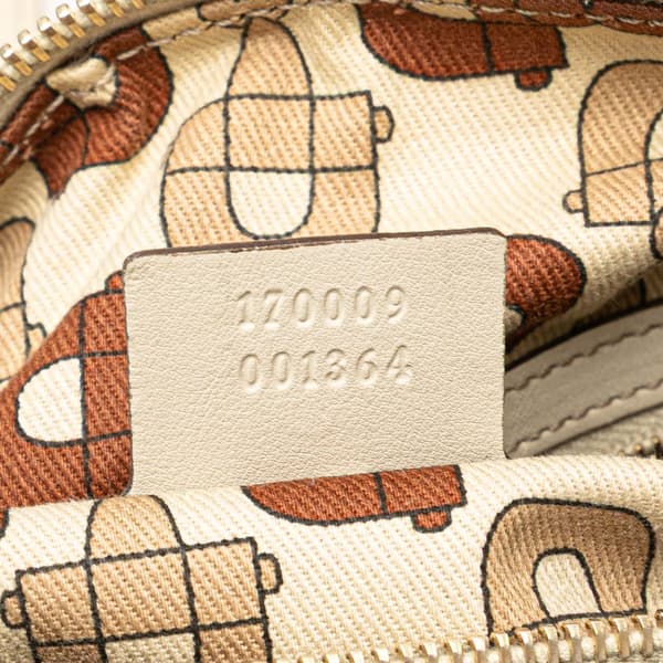 Pre-owned Gucci Guccissima Britt Boston Bag White