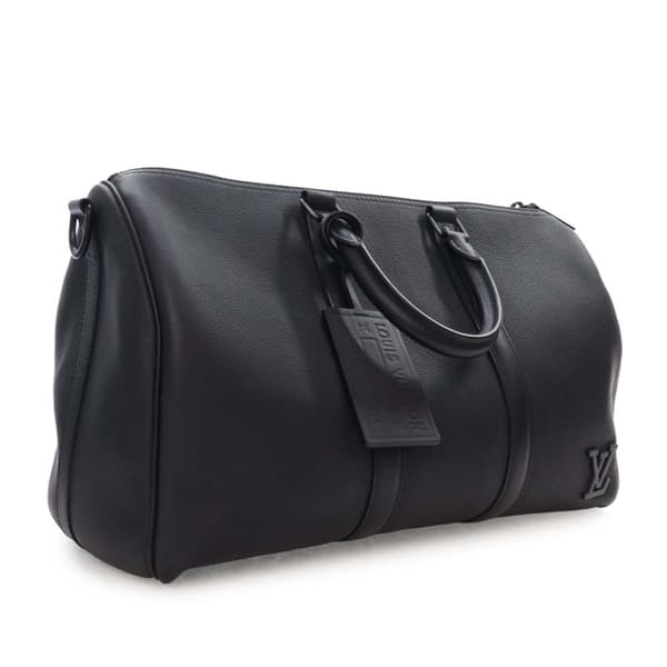 Pre-owned Louis Vuitton Aerogram Keepall Bandouliere 40 Black