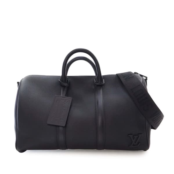 Pre-owned Louis Vuitton Aerogram Keepall Bandouliere 40 Black