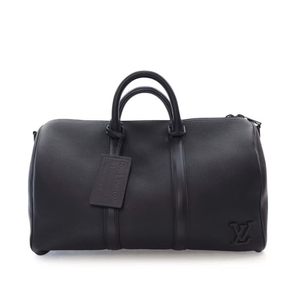 Pre-owned Louis Vuitton Aerogram Keepall Bandouliere 40 Black