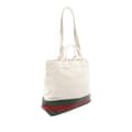 Miniatyrbild 2 av 9: Pre-owned Gucci Canvas Web Embossed Logo Tote White