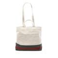 Miniatyrbild 1 av 9: Pre-owned Gucci Canvas Web Embossed Logo Tote White