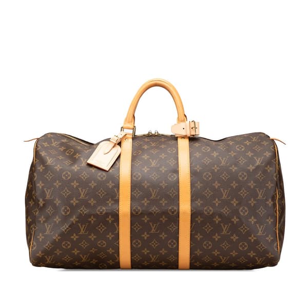Pre-owned Louis Vuitton Monogram Keepall 55 Brown