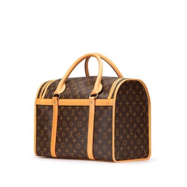 Pre-owned Louis Vuitton Monogram Sac Chien Pet Carrier 40 Brown