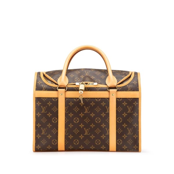 Pre-owned Louis Vuitton Monogram Sac Chien Pet Carrier 40 Brown