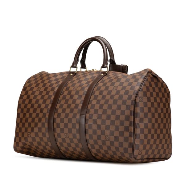Pre-owned Louis Vuitton Damier Ebene Keepall 50 Brown