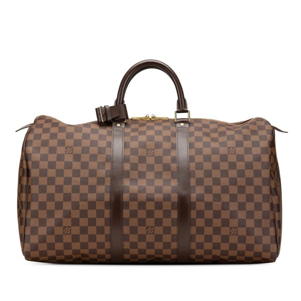 Pre-owned Louis Vuitton Damier Ebene Keepall 50 Brown