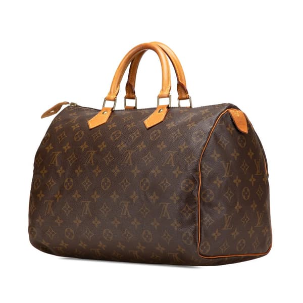 Pre-owned Louis Vuitton Monogram Speedy 35 Brown