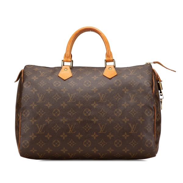 Pre-owned Louis Vuitton Monogram Speedy 35 Brown