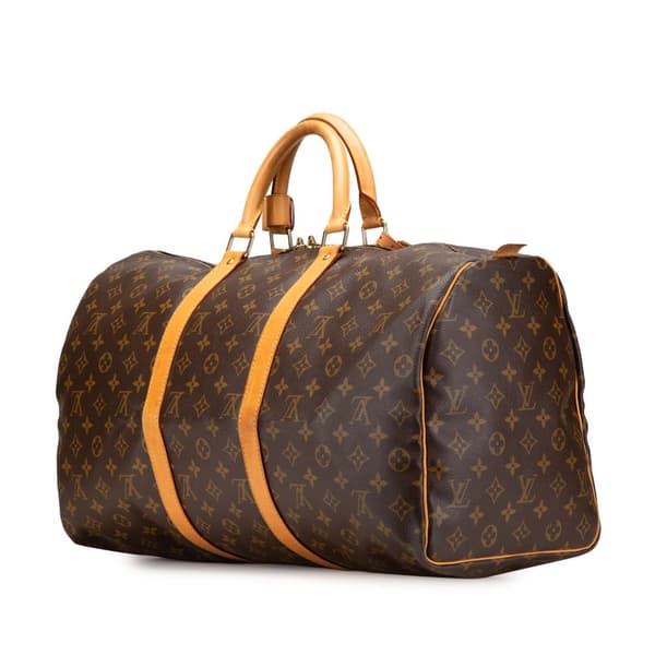 Pre-owned Louis Vuitton Monogram Keepall 50 Brown