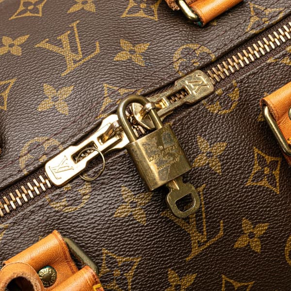 Pre-owned Louis Vuitton Monogram Keepall Bandouliere 55 Brown