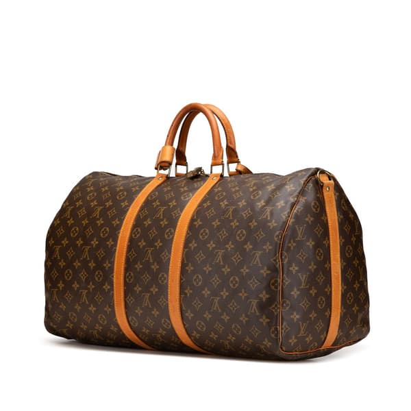 Pre-owned Louis Vuitton Monogram Keepall Bandouliere 55 Brown