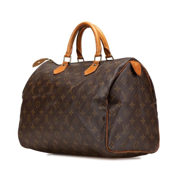 Pre-owned Louis Vuitton Monogram Speedy 35 Brown