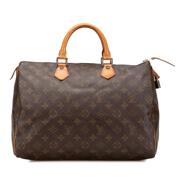 Pre-owned Louis Vuitton Monogram Speedy 35 Brown