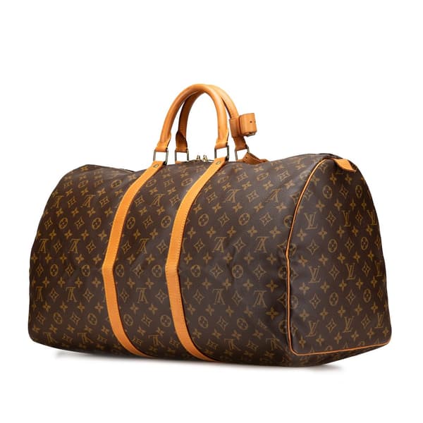 Pre-owned Louis Vuitton Monogram Keepall 55 Brown