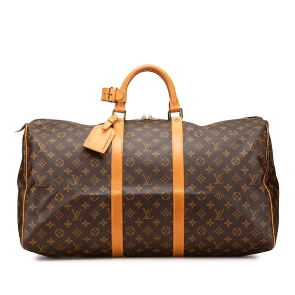 Pre-owned Louis Vuitton Monogram Keepall 55 Brown