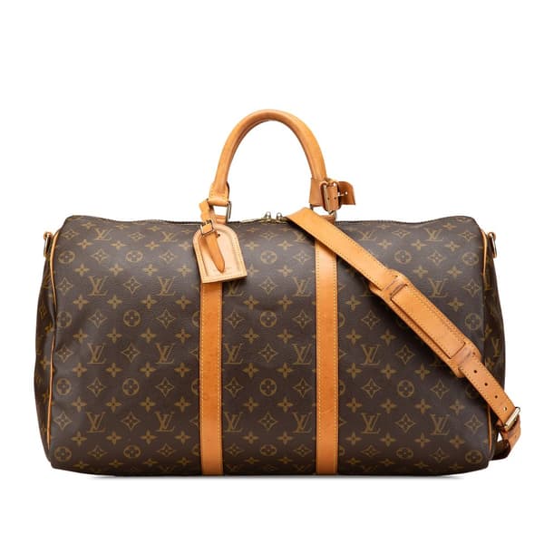 Pre-owned Louis Vuitton Monogram Keepall Bandouliere 50 Brown