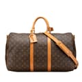 Miniatyrbild 1 av 9: Pre-owned Louis Vuitton Monogram Keepall Bandouliere 50 Brown