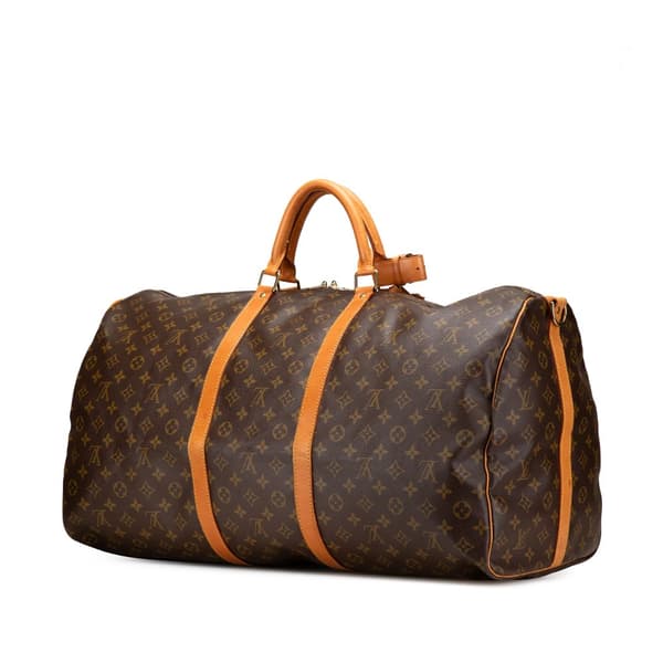 Pre-owned Louis Vuitton Monogram Keepall Bandouliere 60 Brown