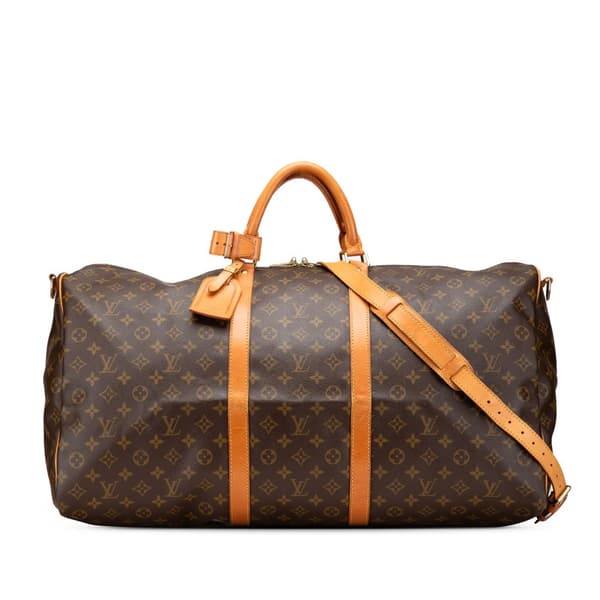 Pre-owned Louis Vuitton Monogram Keepall Bandouliere 60 Brown