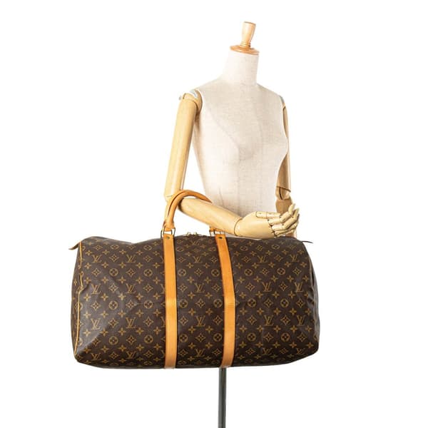 Pre-owned Louis Vuitton Monogram Keepall 55 Brown