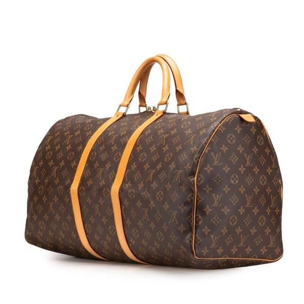 Pre-owned Louis Vuitton Monogram Keepall 55 Brown